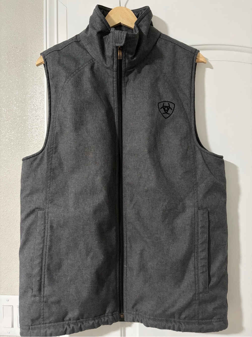 Ariat Heather Gray Quilted Collar Vest